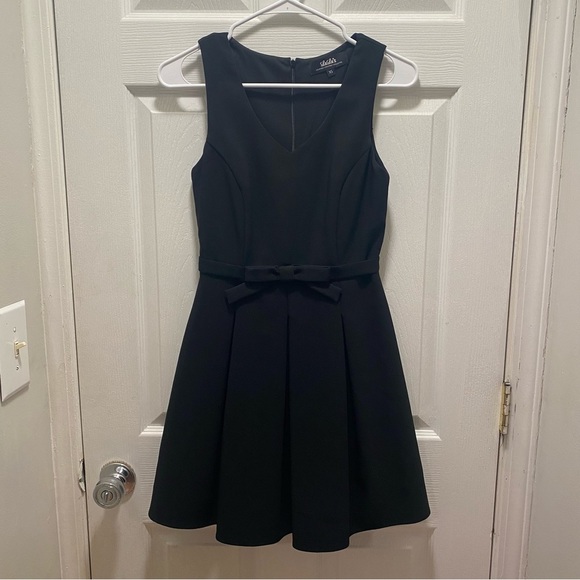 Lulus black mini bow belted detail princess dress FINAL CHANCE - Picture 3 of 6